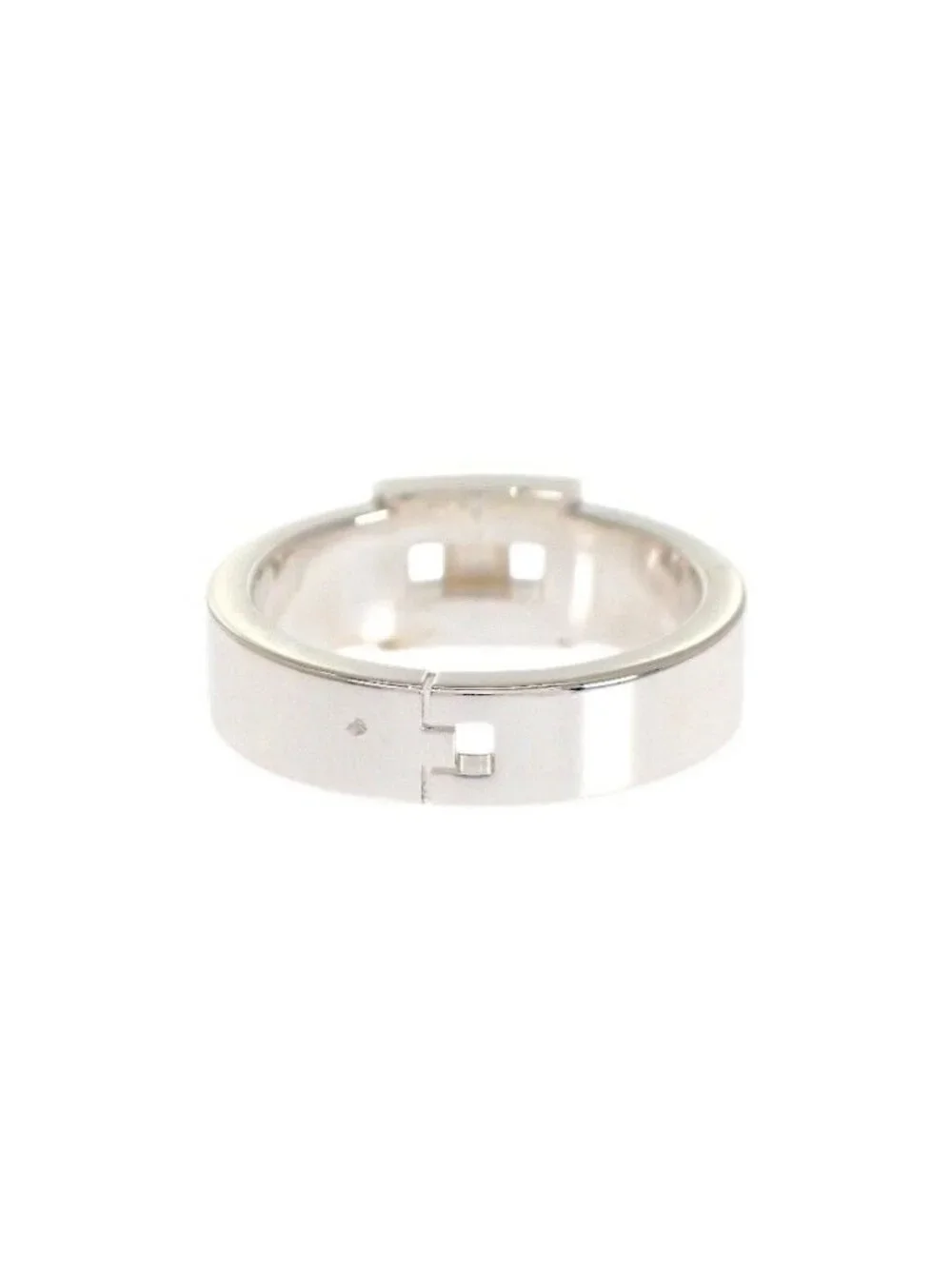 Hermes Newhela Crest Rin 49 Full Ring 925 Sterling Silver